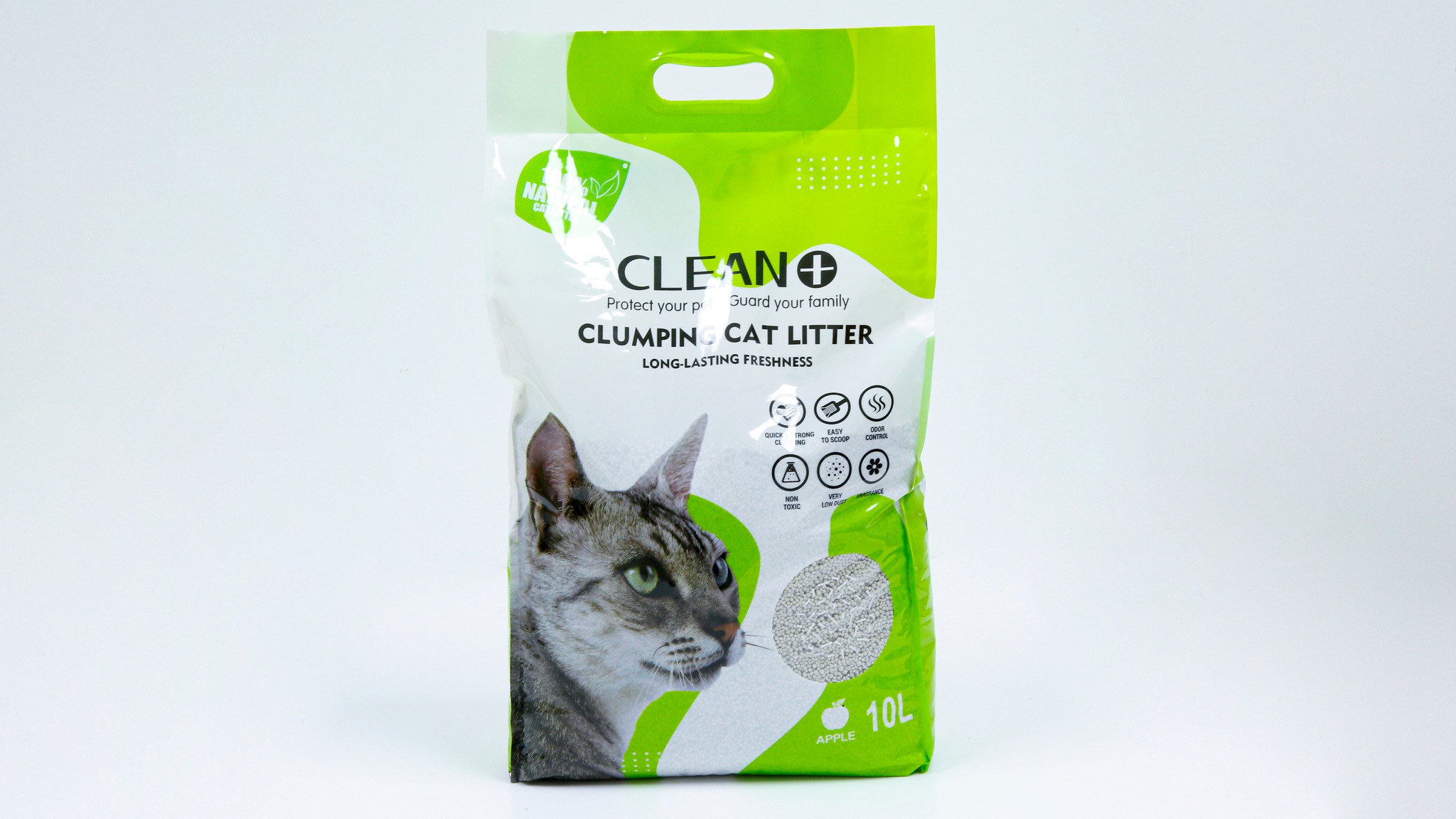 Clean clumping cat litter 10l - apple