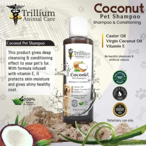 Trillium animal care pet grooming shampoo 200ml - Coconut